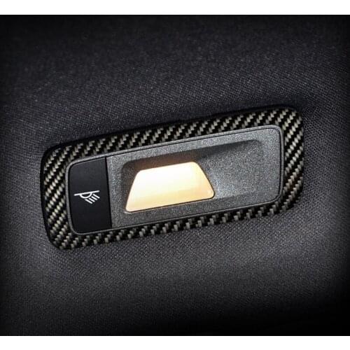 Car Styling Roof Rear Reading Lamp Frame Decoration Sticker Trim For Porsche Macan 2015-18 Carbon Fiber Interior Accessories