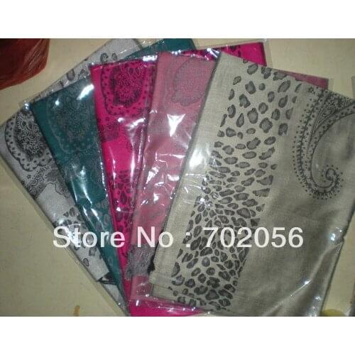 Womens Leopard flower Scarf wrap shawl Scarves 9PCS/LOT #2444