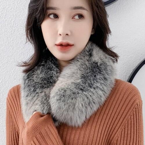 2020 winter new real fur fox collar collar bib fur scarf coat down collar