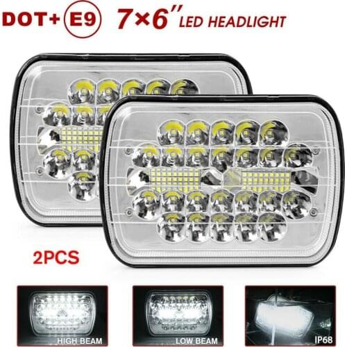 1Pair 150W 5X7 Inch 7X6 Inch LED Osram Headlights Hi-Lo Beam Crystal Clear Sealed for Truck