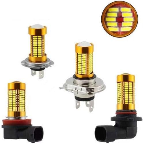 1pc Car Headlight Bulbs LED H7 H4 H8 H9 H11 H16(JP) 9005 9006 HB3 HB4 Fog lamp 4014 CHIP 106 SMD 3600LM