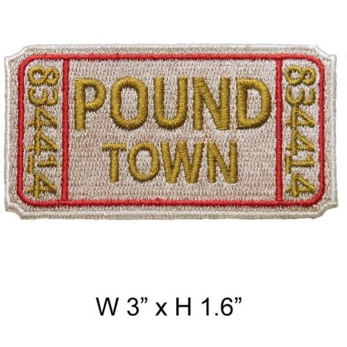 10 PCS 834414 Pound Town Badge Embroidered Iron On Patch, Biker Vest Jacket Fabric Clothing Accessories DIY