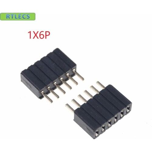 1000pcs 1x6 P 6 pin 1.27mm Pitch Pin Header Female single row straight through hole DIP Rohs Lead free