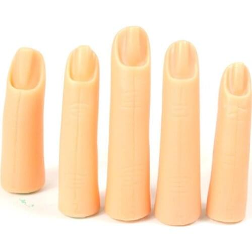 5Pcs/Set Silicone Practice Nail Art Training Hand Finger Adjustable Fake Finger Manicure Tool
