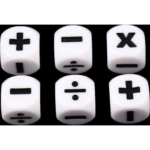 6 PCS Addition and Subtraction Symbol Dice Operation Assistant Props Multiplication and Division Dices