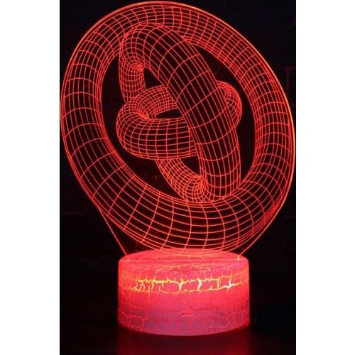 Abstract tricyclic theme 3D Lamp LED night light 7 Color Change Touch Mood Lamp Christmas present Dropshippping