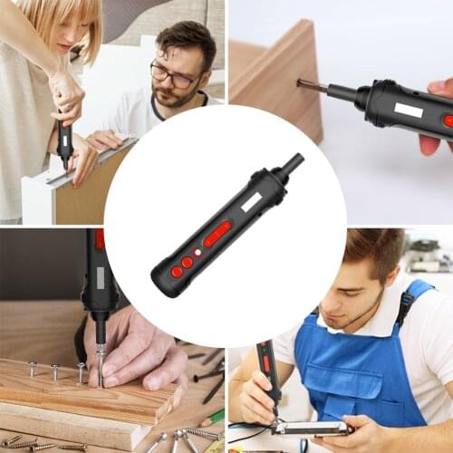 Cordless screwdriver Mini electric screwdriver electric drill with LED light + 19 screwdriver bits to meet different needs