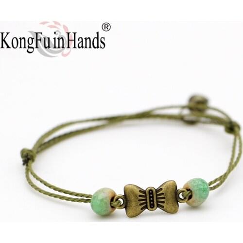 New arrival lovely snowflake Bow tie butterfly charm bracelet bohemian Hand knitting accessory women jewelry 2017 New Arrival