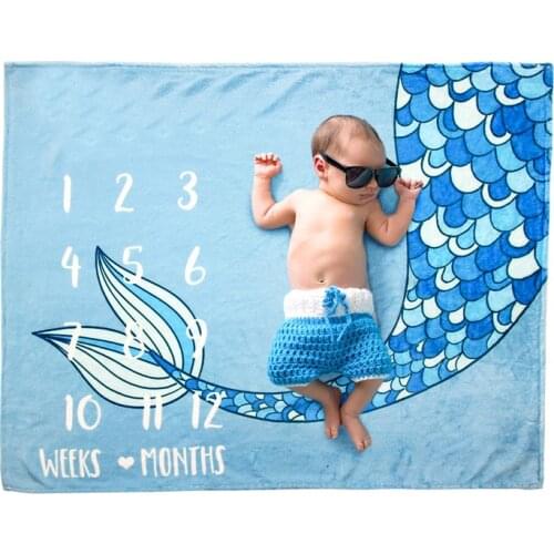 Baby Blanket Photography Newborn Photo Props Baby Bedding Baby Monthly Milestone Soft Flannel Blanket