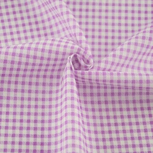 Home Textile Printed Light Purple and White Check Designs Scrapbooking Patchwork Cotton Fabric Sewing for Beginners Practice CM