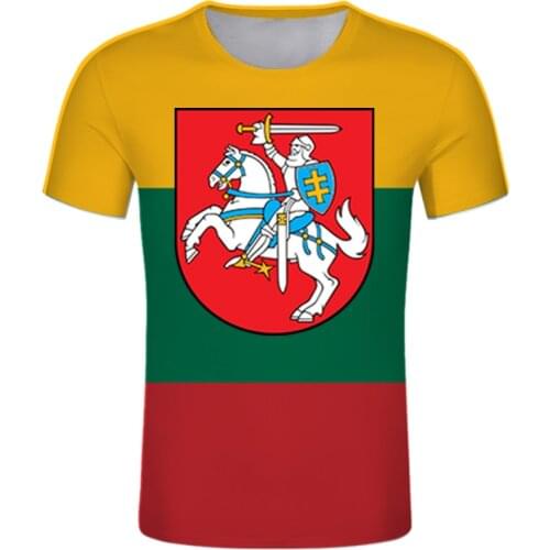 Lithuania Custom DIY tshirts Lietva Nation Flag lover Tee Shirt Customize LIETUVA LT Country Team parent-child men clothing