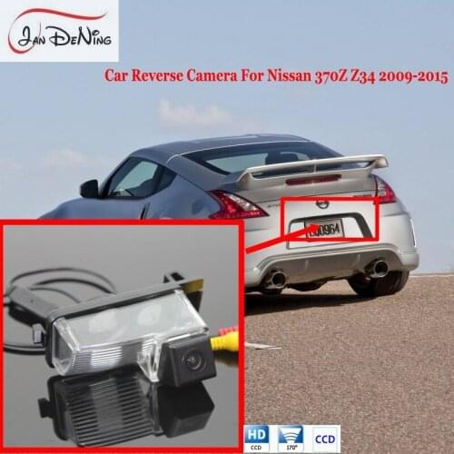JanDeNing HD CCD Car Rear View Parking/Backup Reverse Camera/Waterproof License Plate Light OEM For Nissan 370Z Z34 2009-2015