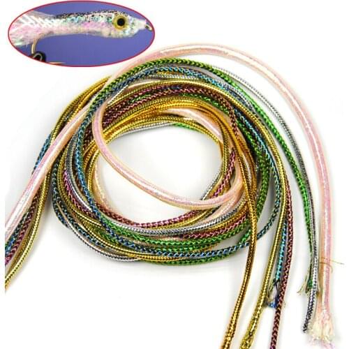 20Packs Mylar Flashabou Tubing Minnow Body Gold Silver Rainbow Green Saltwater Fly Tying Material Wholesale Steelhead Bonefish