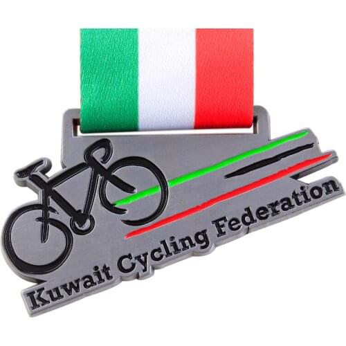 Manufacturer custom bike association medal cheap custom sports medal with ribbons