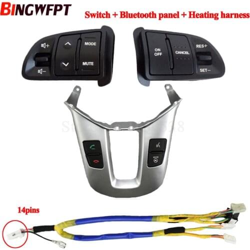 Multi function Steering Wheel Audio Cruise Control Buttons For Kia sportage SL with backlight button switch & Bluetooth panel