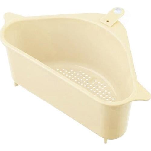 Plastic Sink Storage Holder Suction Cup Sink Drain Holder for Fruits Vegetables Sponge Soap Sponge Basket Kitchen Storage Coxeer