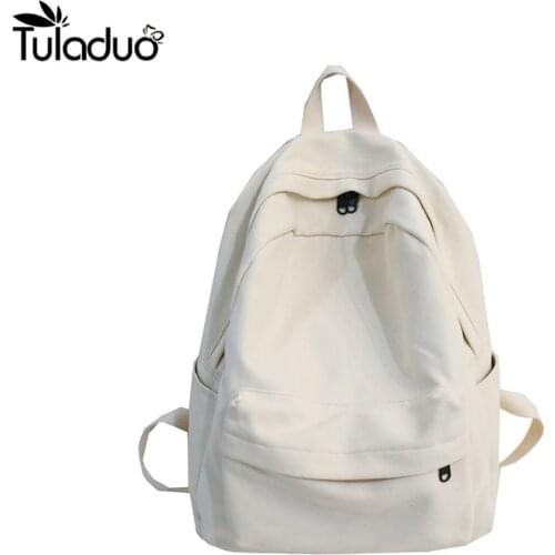Simple Classic Designe Canvas Women Backpack School Student Book Bag Leisure Travel Young
