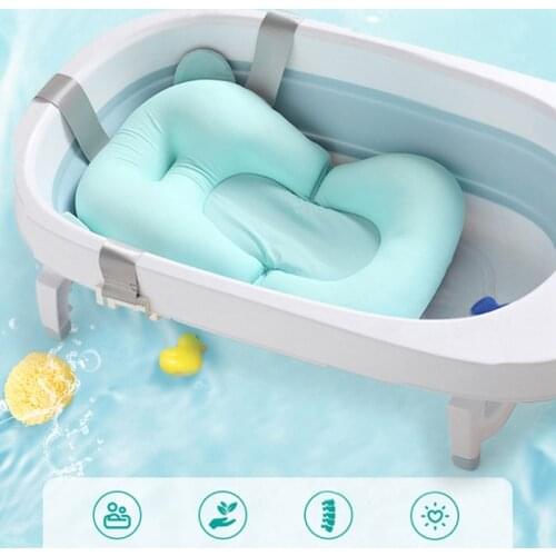 Foldable Newborn Baby Bath Tub Baby Float Bath Mat Seat Antiskid Bathing Net Bed/Chair Cartoon Baby Shower Bath Pad
