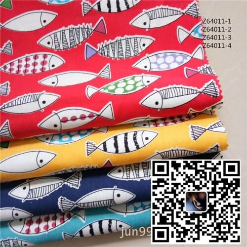 100% cotton poplin and fish print woven textiles, childrens and womens clothing, tablecloths bed linen stitching decoration