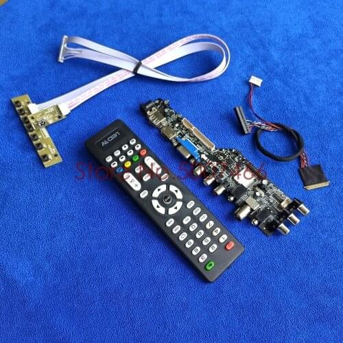 For HSD140PHW1-A/A00/A01/A02/B00/B01 panel universal LVDS 40Pin VGA USB AV TV DVB digital 1366*768 LCD Controller board Kit