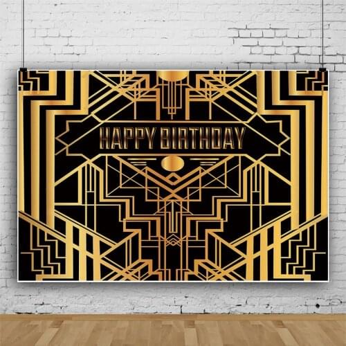 The Great Golden Geometric Pattern Backdrops Kids Photography Happy Birthday Party Photos Background for Shooting Decor