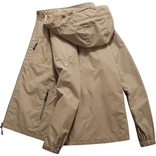 Spring Jacket Men Hooded Outdoor Military Jacket Coat Male Windbreaker Men Korean Clothes Chamarras Para Hombre Plus Size M-5XL