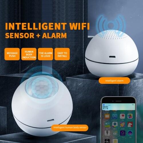 Wifi Human Body Smart Motion Sensor Burglar Alarm Pir Detector Siren Remote Monitoring Tuya App Home Security