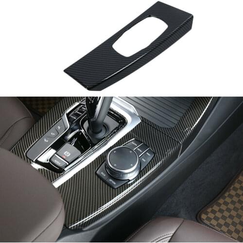 Carbon Fiber Gear Shift Shifter Cover Frame Trim Protector Parts Fit For BMW X3 G01 2018 2019 Accessories