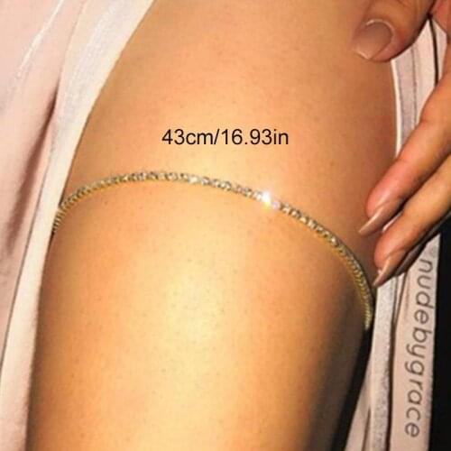 Gold Color Womens Leg Body Chain Shining Crystal Thigh Chain Hot Summer Beach Sexy Bikini Body Jewelry Selling Accessories