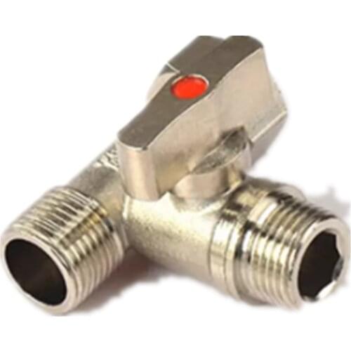 1 PC 1/2'' BSP Male to Male to Female Tee Type Brass Plated Loose Joint Ball Valve Thick Pipe Fitting Connector for Water Faucet