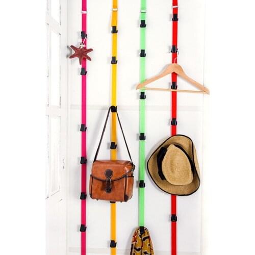 1pc Multifunction Hook Strap Lanyard Adjustable Nail-Free High-Strength Door-Back Coat Cap Rack Home Organizer Storage Hanger