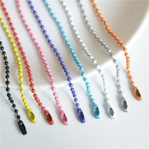 Julie Wang 10PCS 12cm Colorful Ball Bead Chains Spray-painted Random Color For Key Chain Bracelet Jewelry Making Accessory