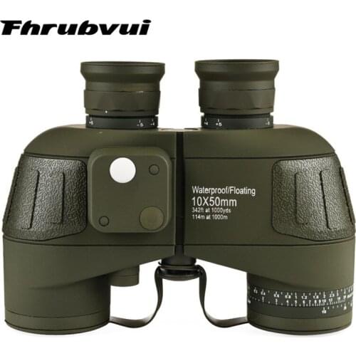 10X50 Nautical compass telescope High power HD waterproof with compass low light night vision rangefinder telescope