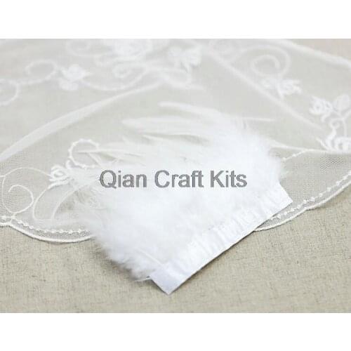 12 yards roll feather strands fringe with Trim white or pick Color for One Rooster Hackle Feather Trim Fringe Height 4-6