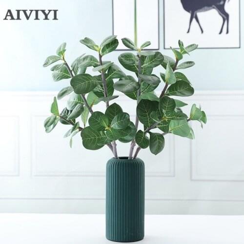 2 Fork Desert Jasper Leaf Home Decoration Living Room Christmas Wedding Artificial Garden Artificial Plants Home Decoration