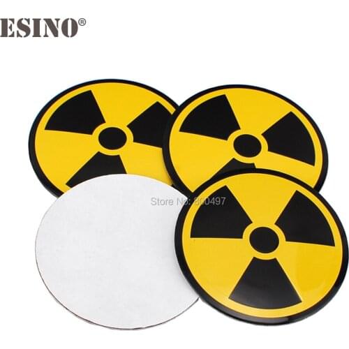 4 x Car Styling Biochemical Hazards 3D Metal Chrome Aluminium Alloy Wheel Center Cap Stickers Wheel Hub Cap Decals Emblems