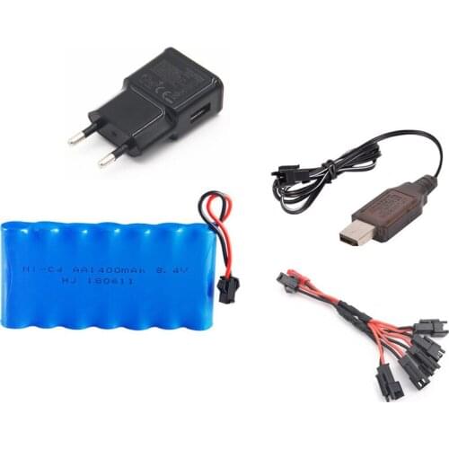 8.4v 1400mah Ni-CD Battery + 8.4v Charger For Rc toys Car Boats Guns Tank Train nicd AA 8.4v Rechargeable Battery Pack sm plug