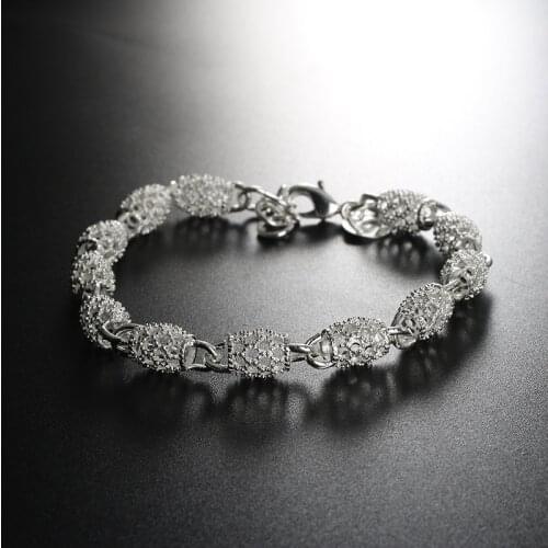 925 Sterling silver cute Beautiful Elegant wedding women lady chain Bracelet high quality fashion gorgeous jewelry wholesale
