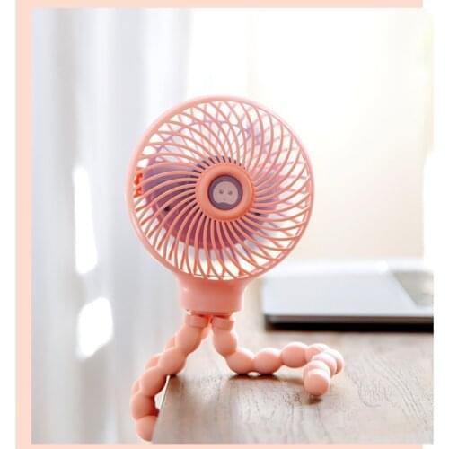 Mini Silent Hanging Fan Portable USB Charging Octopus Shape Desktop Stand Handheld Cooler for Outdoor Baby Stroller Student