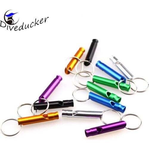 5pc/lot Survival Whistle Mini Aluminum Alloy Whistle Keyring Keychain For Outdoor Emergency Survival Safety Sport Camping Huntin
