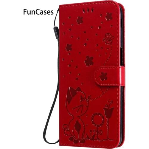 Bee Telephone Cases For telefoon Samsung J6 Plus Movil Cover sFor Etui Galaxy accesorios J610F Prime PU Leather Book Flip Shell