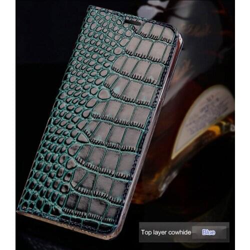 LANGSIDI Flip phone case genuine leather crocodile Flat texture coque For iPhone 11 Pro max 8plus x xs xr 6s 7 card stand case