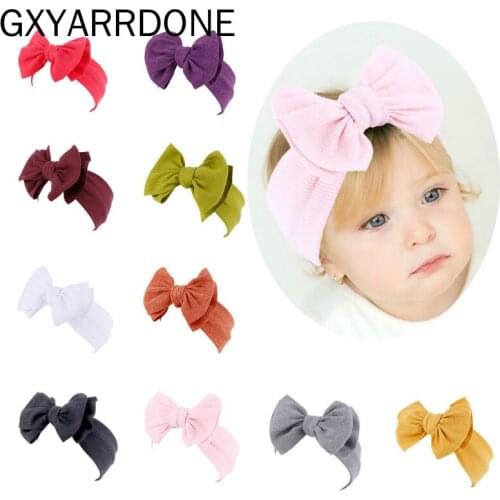 Newborn Baby Girls Bow Knot Headbands Girls Hair Accessories Childs Toddler Cotton Ribbed Turban Head Wrap Birthday Gifts 2020