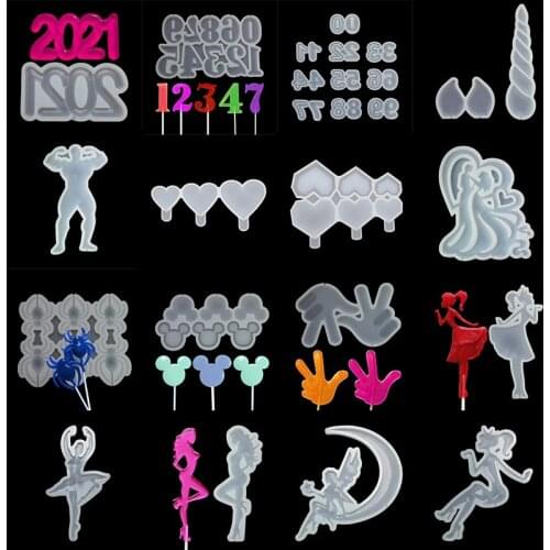 DIY Lollipop Silicone Mold Chocolate Candy Cake Moulds Couple/dancing Girl/moon Angel Fondant Cake Decorating Baking Accessories