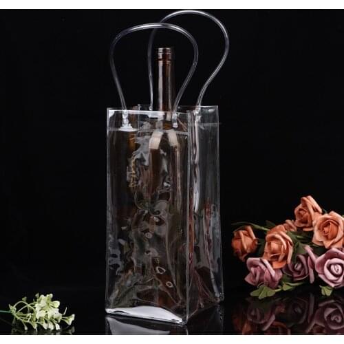 PVC Leakproof Tote Bag Transparent Pack Ice Bucket Wine Champagne Bottle Chiller