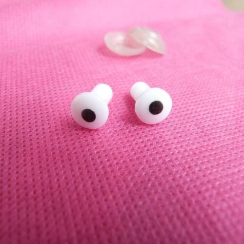 80pcs/lot 8mm round plastic safety toy eyes cartoon eyes with washer
