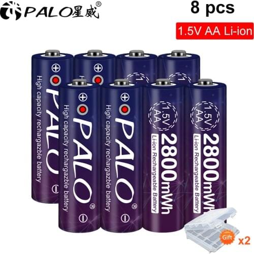 8pcs 1.5V AA Battery Rechargeable AA Li-ion Batteries Lithuim Batteries For Electric Toy Flashlight Clock Mouse
