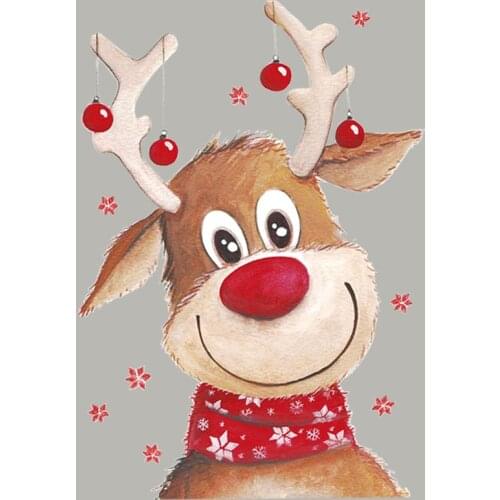 Sweet Iron-On Transfers Christmas Deers Girls Clothing Badges Patches New Garment Accessory Heat Transfer Diy Washable