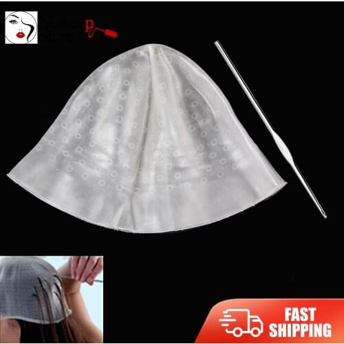 Reusable Hair Colouring Hairdressing Highlighting Dye Cap Hook Frosting Hair Dye Hat Salon Hairdressing Styling Tool