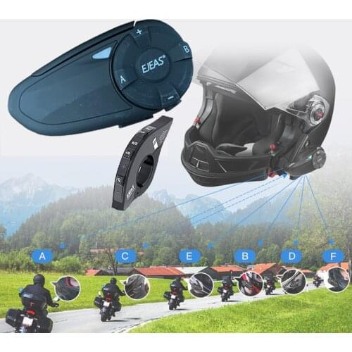 V8 Bluetooth Motorcycle Helmet Intercom remote control 1200M for 5 Riders Interphone Headset FM radio